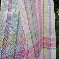 軽やかリネンの手織りストール スプリングカラーズ 11枚目の画像