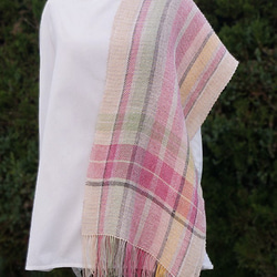 軽やかリネンの手織りストール スプリングカラーズ 7枚目の画像