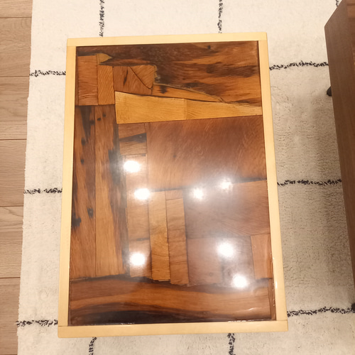 ローテーブル　パッチワーク　モザイク　屋久杉　パイン　レジン ローテーブルパッチワークモザイク屋久杉パインレジン