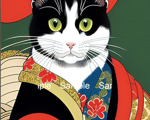 ねこページ 猫(新浮世絵画)A4 №s-541 イラスト shizennokaze 通販 15686305
