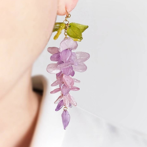 minä perhonen 青い布製片耳用ピアス　花火 mina perhonen ミナ ペルホネン senko-hanabi 片耳 ピアス
