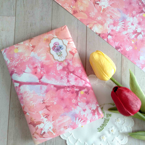 桜【ラッピングペーパー A4】 デザインペーパー 花柄 レトロ