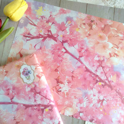 桜【ラッピングペーパー A4】 デザインペーパー 花柄　レトロ　コラージュ フラワー さくら 春 1枚目の画像