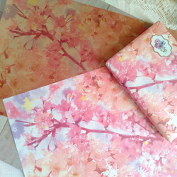 桜【ラッピングペーパー A4】 デザインペーパー 花柄　レトロ　コラージュ フラワー さくら 春 15枚目の画像