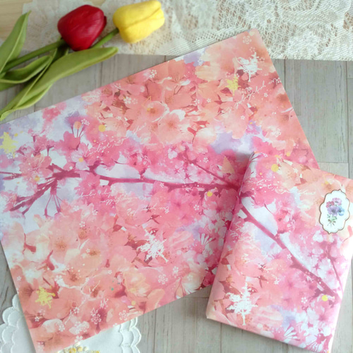 桜【ラッピングペーパー A4】 デザインペーパー 花柄 レトロ