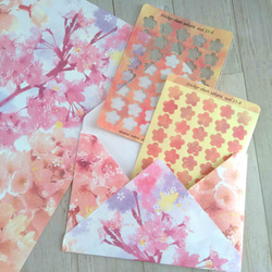 桜【ラッピングペーパー A4】 デザインペーパー 花柄　レトロ　コラージュ フラワー さくら 春 10枚目の画像