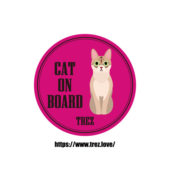 全8色 名前入り CAT ON BOARD シンガプーラ ポップアート ステッカー 1枚目の画像