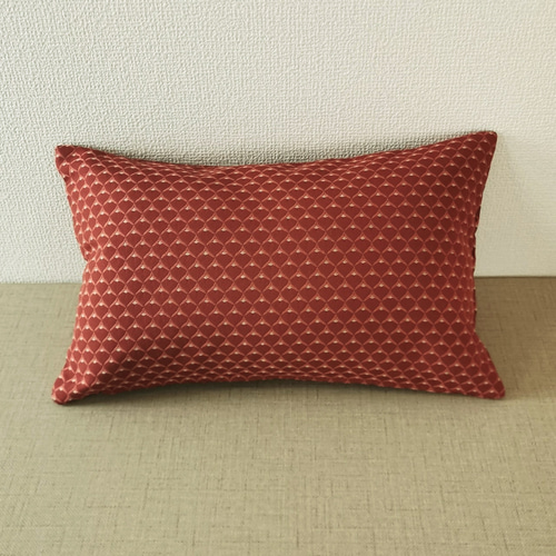 クッションカバー　【赤】 オーストリッチ風 レッド 合皮レザー クッションカバー 45×45