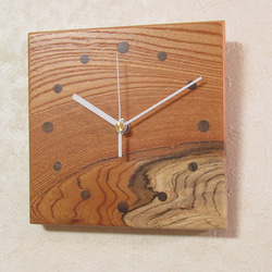 天然木 欅（ケヤキ）　木製時計66（掛け時計） 6枚目の画像