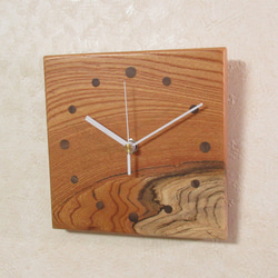 天然木 欅（ケヤキ）　木製時計66（掛け時計） 2枚目の画像