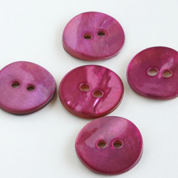 (3個) 15mm 貝ボタン フューシャ フランス製 ＊ 天然素材 ピンク 1枚目の画像
