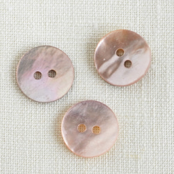 (3個) 15mm 貝ボタン ピンク フランス製 ＊ 天然素材 黄緑 2枚目の画像