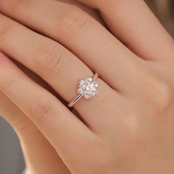 雪の結晶 シンプル モアッサナイト キラキラ 冬 0.5ct ゴージャス リング シルバー925 指輪 かわいい 7枚目の画像