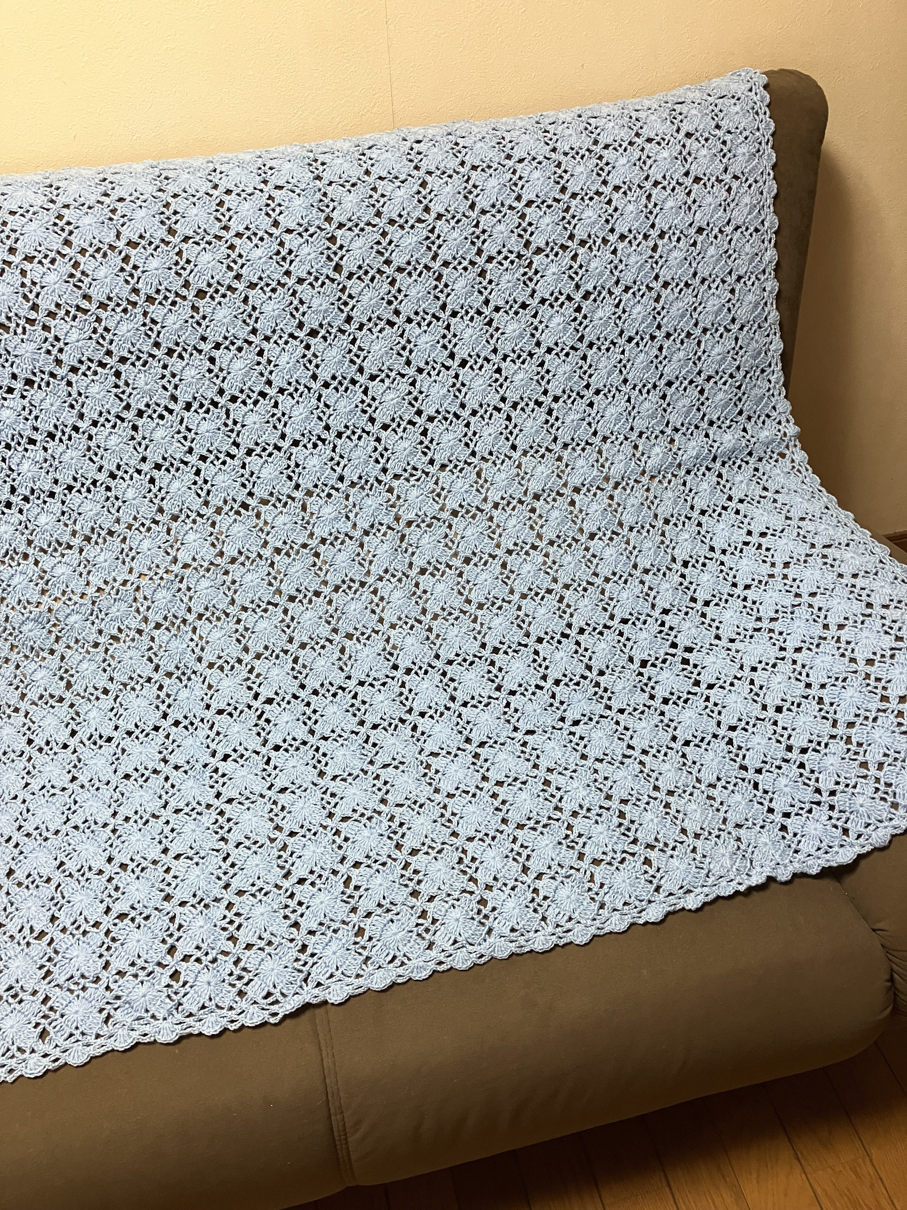 送料無料　手編みのマルチカバー　一点物