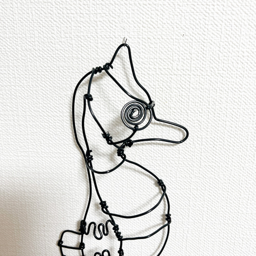 受注販売】タツノオトシゴ 立体 壁掛け ワイヤーアート タペストリー