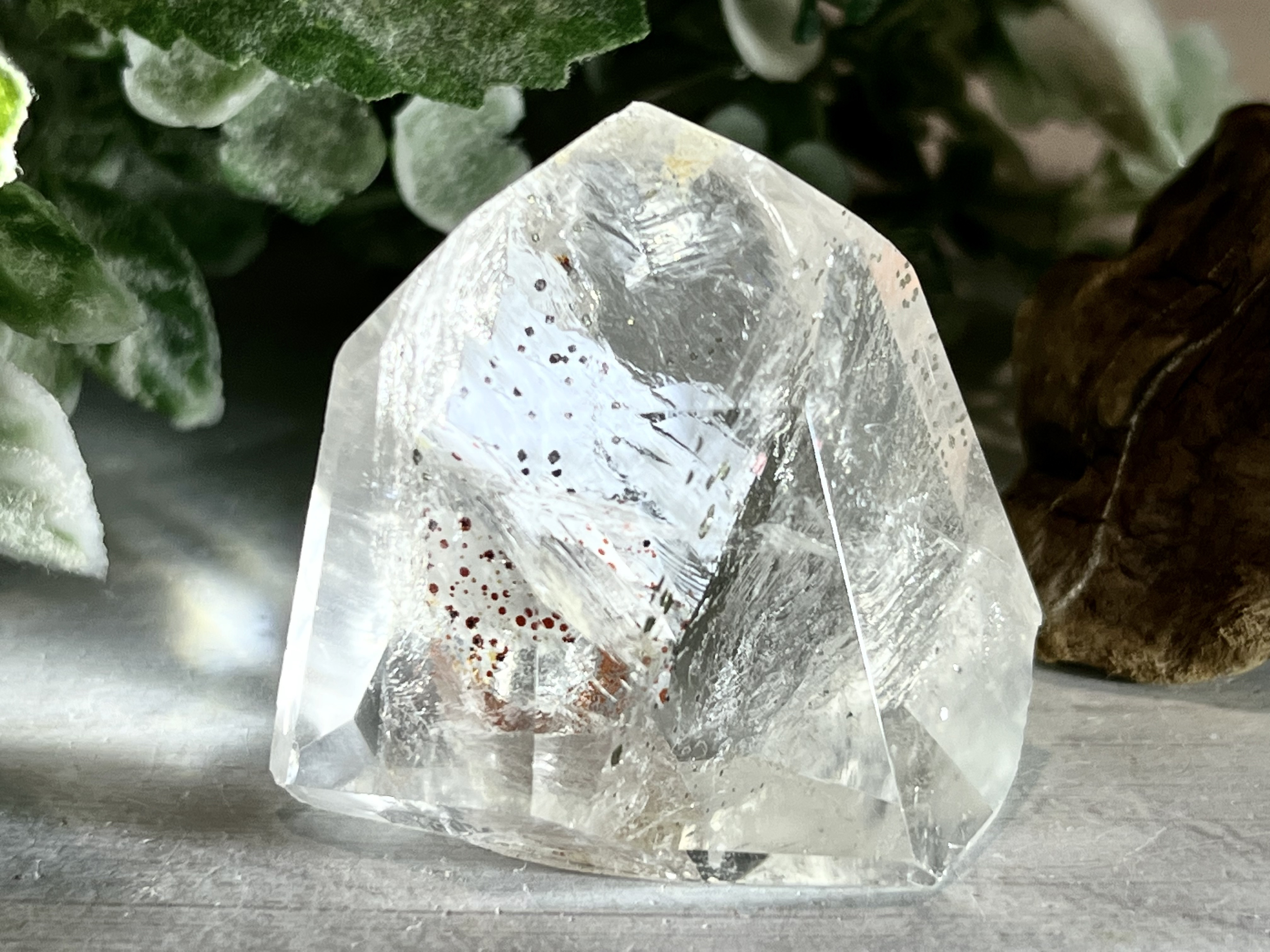 虹入り✨ パイライト インクォーツ ポイント クリスタル 水晶