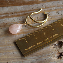 ✨四月生日石✨ 摩根石&lt;粉紅海藍寶石&gt;耳夾 第4張的照片