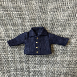 オビツ11 上質な麻の長袖シャツ　ネイビー 1枚目の画像