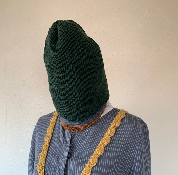 21st Century Squid man knit cap earth (グリーン/ブルーグレー/キャメル) 12枚目の画像