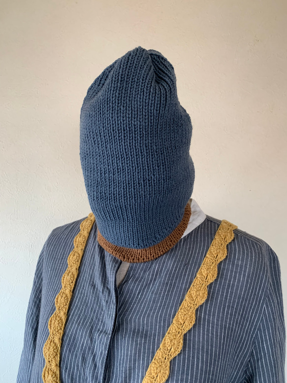 21st Century Squid man knit cap earth (グリーン/ブルーグレー/キャメル) 13枚目の画像