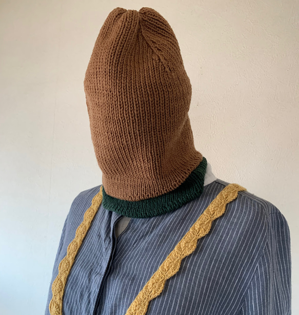 21st Century Squid man knit cap earth (グリーン/ブルーグレー/キャメル) 14枚目の画像