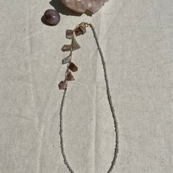 ４月誕生石✴︎ダイヤモンドの原石とラグナアゲートのネックレス　送料込み 5枚目の画像