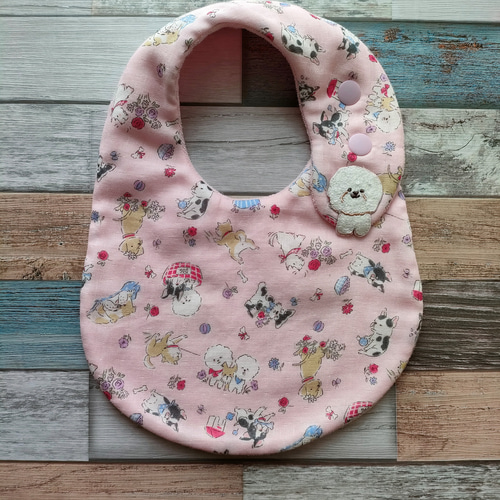 ワッペン付き ふわふわダブルガーゼスタイ【ビションフリーゼ】 スタイ