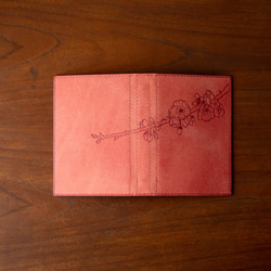 【春季限定】ミニ6システム手帳カバー　ピンク×オリーブグリーン-さくら- 4枚目の画像