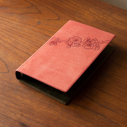 【春季限定】バイブルサイズシステム手帳カバー　ピンク×オリーブグリーン-さくら- 4枚目の画像