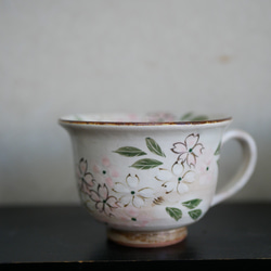 京焼・清水焼　色絵　コーヒーカップ　桜 2枚目の画像