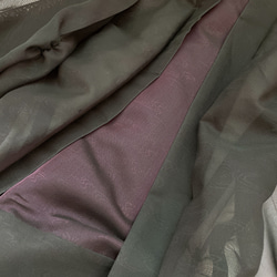 "袖裾クシュ" 変形羽織りシースルー羽織  カーディガン 和装 和柄 黒紫 和楽器衣装 華道 着物リメイク（5327n） 4枚目の画像