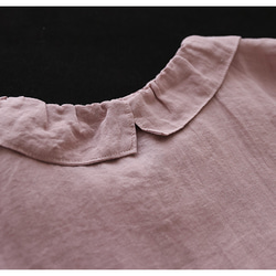 Tシャツ シャツブラウス ブラウスフリル フリルブラウス 襟フリルブラウス 紫陽花 半袖 秋色 ワケありな逸品 リンドウ 10枚目の画像