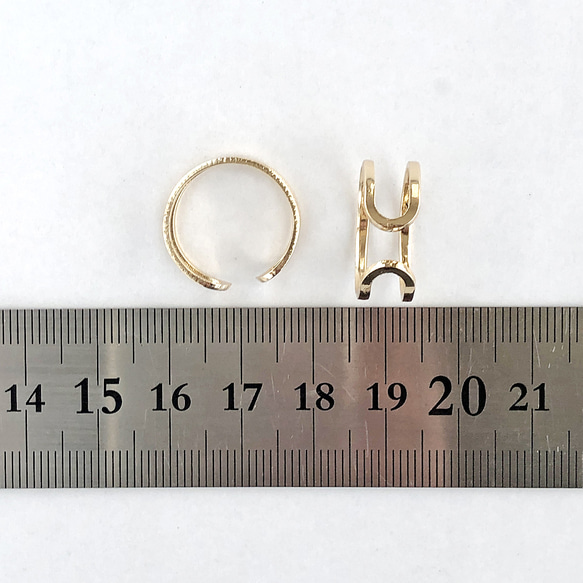 ダブルワイヤー リング 指輪 14kgf ゴールド（1コ） 4枚目の画像