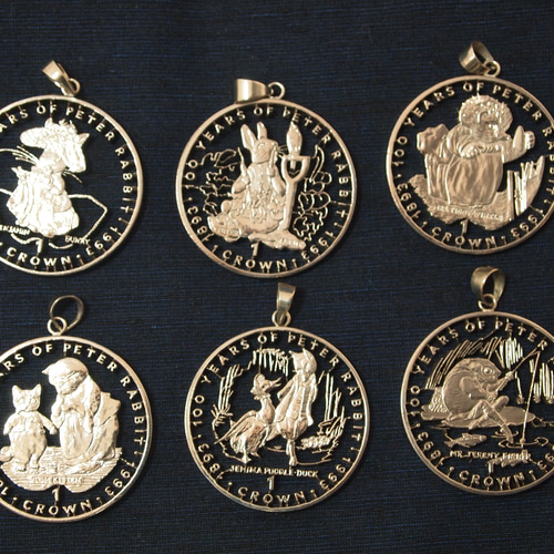 ピーターラビット ジブラルタル1クラウンコインペンダント ネックレス