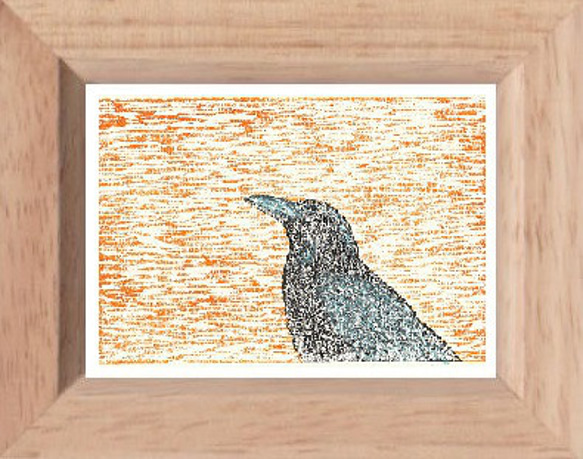 小さな額絵・カラス／890 版画 hiro 通販 15688980｜Creema(クリーマ)