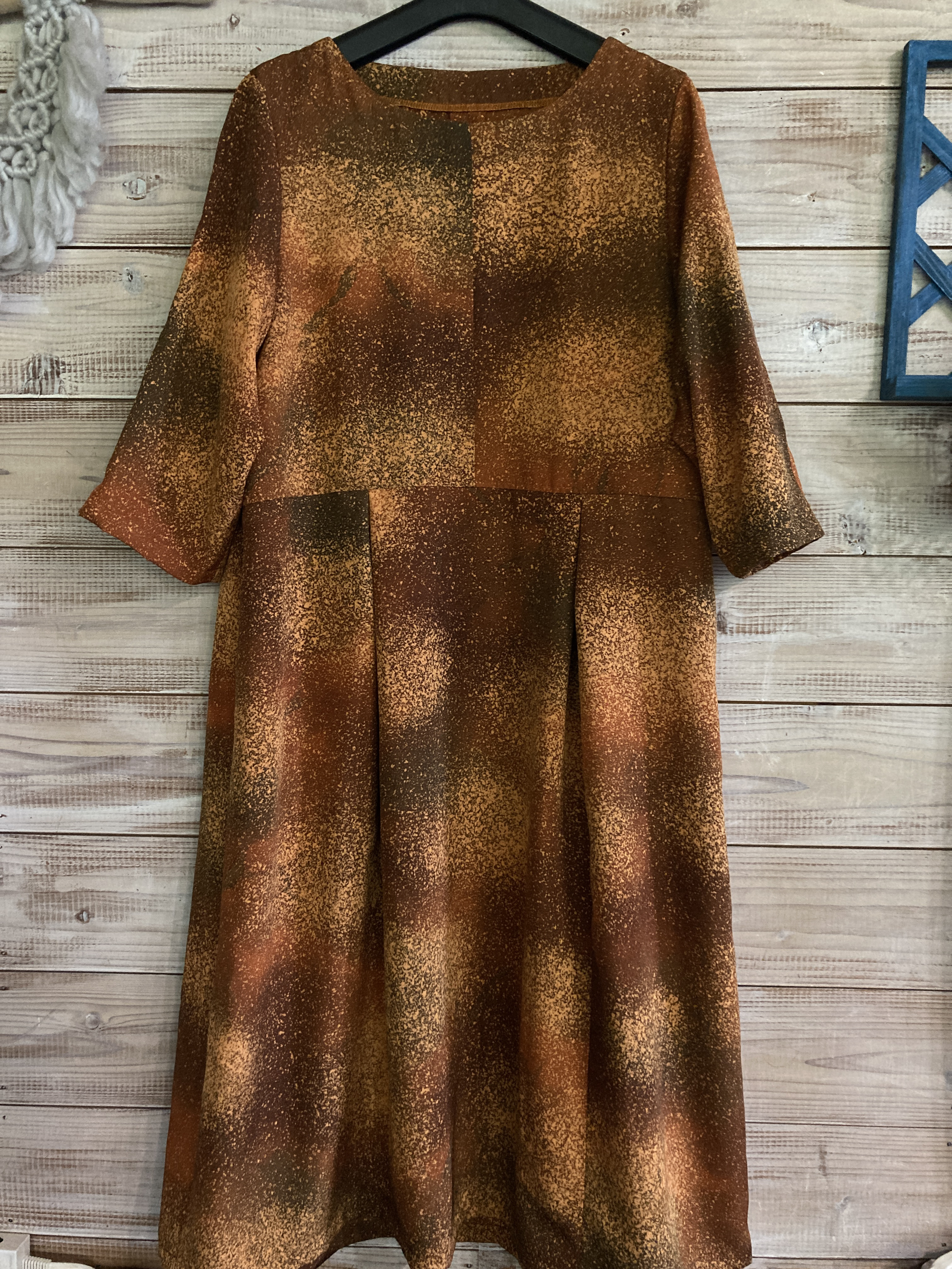 着物リメイク切り替えタックワンピース