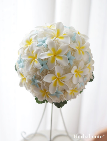 【オーダーメイド＊ウェディングブーケ】PB-196　プリザーブドフラワー　プルメリア　ジャスミン 24,850円