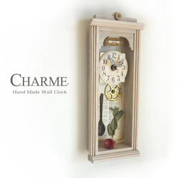 【送料無料】CHARMEⅠ(シャルムⅠ）シャビーシックな掛け時計　アンティーク風　インテリア　レトロ　#001 2枚目の画像