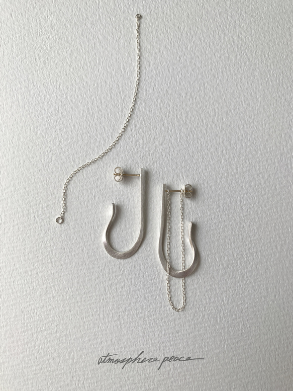 【SV925+K10】Harp: Pierced Earrings 第6張的照片
