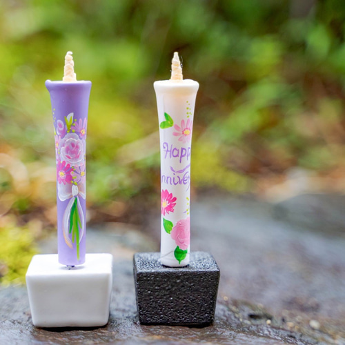 手描き和ろうそく】選べるメッセージろうそく｜2号サイズ / 2本セット