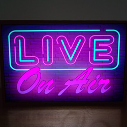 on-air オンエア スタジオ 生放送 ラジオ ライブ 生配信 ミニチュア サイン ランプ 看板 置物 ライトBOX 2枚目の画像