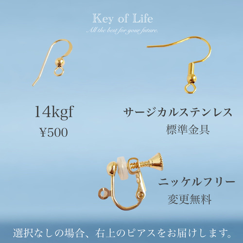 Key of Life【天然石ヘマタイト】金属アレルギー対応 ピアス Key of Life【天然石ヘマタイト】金属アレルギー対応 ピアス