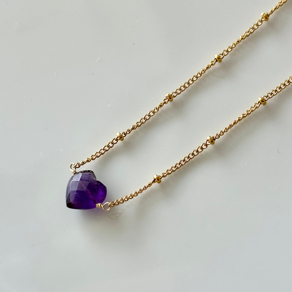 葡萄色的心♡秋天色的紫水晶項鍊 第3張的照片