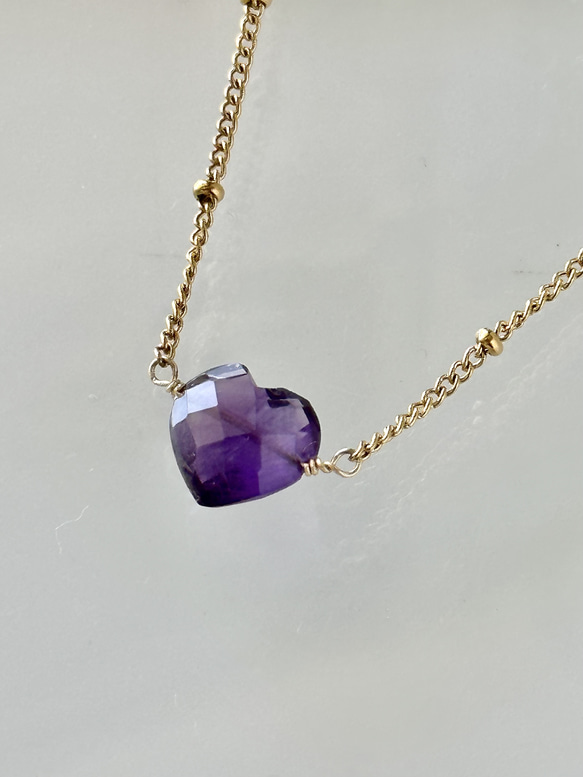 葡萄色的心♡秋天色的紫水晶項鍊 第2張的照片