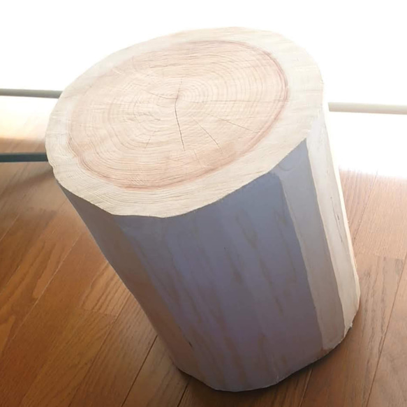 天然木丸太スツール・サイドテーブル・無垢無塗装・オーガニック 3枚目の画像