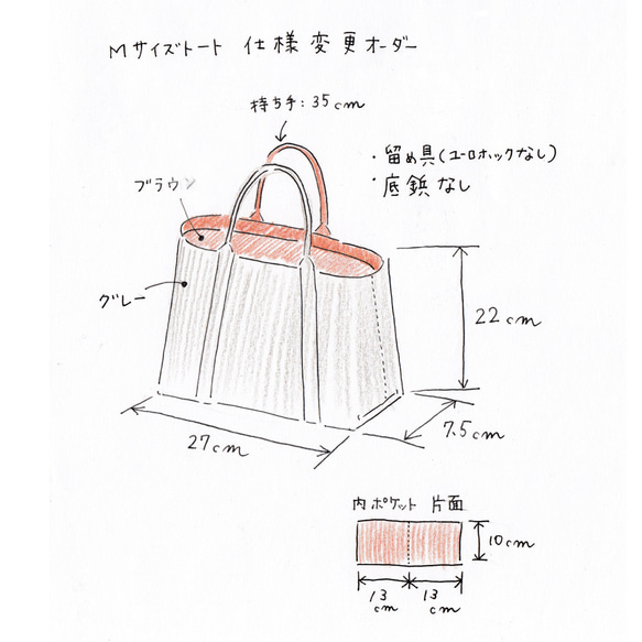 A様専用ご注文ページ【グレーのオーダートート】 2枚目の画像