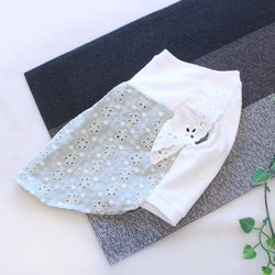 犬服　花柄刺繍ワンピース(グリーン) 3枚目の画像