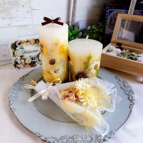 結婚式　キャンドル　S、M、L キャンドルリレー用キャンドル HAPPY HAPPY【ブルー】|結婚式