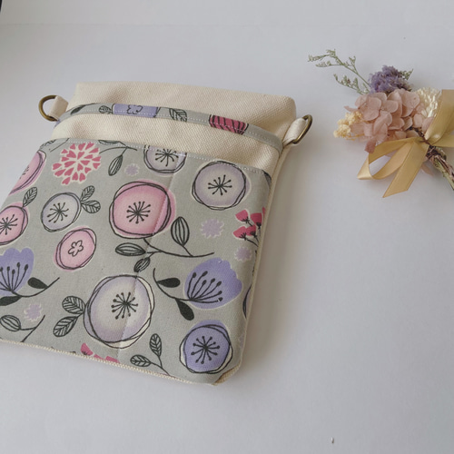 帆布 北欧花柄 2wayウエストポーチ M｜ナースポーチ・オーガナイザー