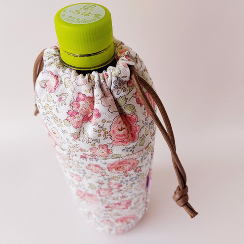 ペットボトルカバー　リバティイルマ/ピンク　ハンドメイド ペットボトルカバー リバティイルマ/ピンク ハンドメイド